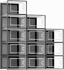 lot 11964 image: Kuject Shoe Drawer Organizer Unit with Clear Storage Boxes