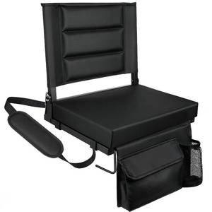 lot 1601 image: LLEVTIC Stadium Seats with Back Support,Bleacher Chairs with Cushion, Portable Folding Stadium Chair with Removable Cushion and Large Pocket for School Events Sports Game(Black)
