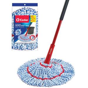 lot 1604 image: O-Cedar MicroTwist MAX Microfiber Twist Mop with 1 Extra Refill  Features Hands-Free Wringing  Extra Large 18-Inch Mop Head  Safe on All Floor Types