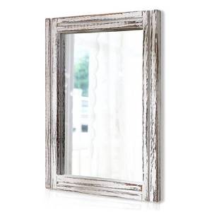 lot 1610 image: AAZZKANG Rectangle Wall Mirror with Wood Framed Small Modern Hanging Mirrors Decor for Bedroom Bathroom Living Room Entrance Green