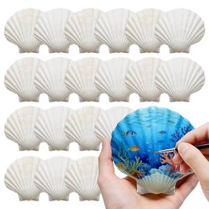 lot 1621 image: DOODLEBEAN 4-5 30 PCS Large Scallop Shells for Crafts, Natural Sea Shells for DIY Crafting, White Seashells Bulk for Decorating Painting, Ocean Themed Party Supplies & Home Shell Decor
