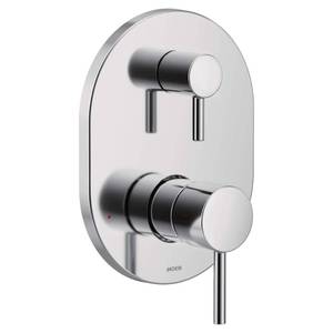 lot 1640 image: Moen Align Chrome M-CORE 3-Series 2-Handle Shower Trim with Integrated Transfer Valve, Valve Required, UT3290