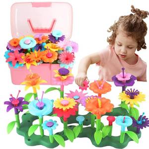 lot 1651 image: CENOVE Toddler Toys for 3 4 5 6 7 Year Old Girls and Boys,Flower Garden Building Toy with Carry Box, STEM Toys for Preschool Children Educational Activity