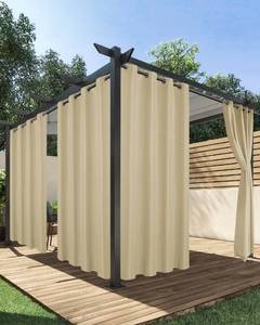 lot 1653 image: HolidayIdeas Outdoor Curtains for Patio Waterproof, 2 Panels - 84 x 108 Inch - Privacy Protection & Light Filtering Curtains Grommet Outside Curtains for Porch, Gazebo, Pergola, Backyard (Cream)