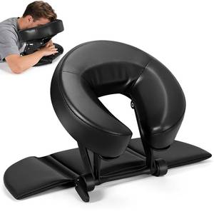 lot 1662 image: Hdenmist Face Down Tabletop Massage Kit, Adjustable Massage Headrest Face Cradle with Hand Rest Pad Universal Table Face Pillow for Office Desk & Spa Table Bed, Portable Ergonomic - Black