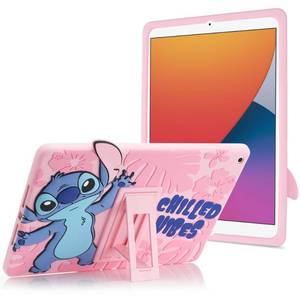 lot 2007 image: Disney Lilo and Stitch Kids Case for iPad - 9th Generation iPad Case, iPad 8th Generation Case, iPad 7th Generation Case - 10.2 201920202021 - Tablet Cover with Stand, Shockproof Silicone