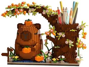 lot 2014 image: Capybara Building Blocks Set -1880PCS Cute Animals & Flowers Building Bricks Kit Kawaii Capybara Gifts Toy for Kids Age 8, Capybara Stuff Pen Holder&Desk Organizer, Arts &Crafts for Boys Girls Adult