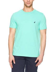 lot 2027 image: Nautica Mens Short Sleeve Crew Neck T-Shirt, Mint Spring Solid, Small