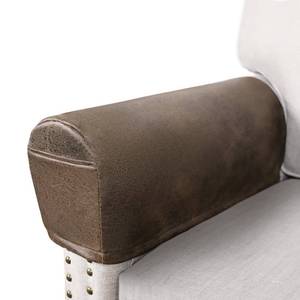 lot 2028 image: ANARACHON Leather Look Couch Arm Covers Set of 2 Armrest Covers for Sofa Chair Arm Protectors Stretch Armchair Slipcovers with Pockets Washable Spandex Fabric (Medium, Brown)