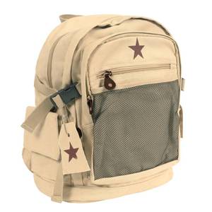 lot 2036 image: Rothco Vintage Canvas Star Backpack, Khaki