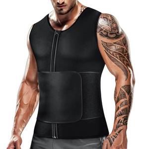 lot 2038 image: Cimkiz Mens Sweat Sauna Vest for Waist Trainer Zipper Neoprene Tank Top, Adjustable Sauna Workout Zipper Suit (Black, X-Large)