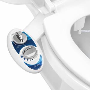 lot 2447 image: LUXE Bidet NEO 120 - Single Nozzle, Self-Cleaning, Non-Electric Bidet Attachment for Toilet Seat, Adjustable Water Pressure, Rear Wash (Blue)