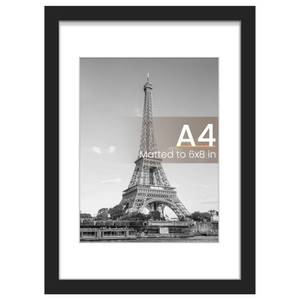 lot 2452 image: upsimples A4 Picture Frame, Display Pictures 6x8 with Mat or 8.3 x 11.7 Without, Wall Hanging Photo Frames, Black, 1 Pack