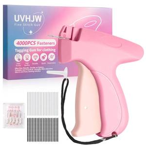 lot 2463 image: Stitch Gun for Clothes, Mini Stitchy Sewing Gun, Handheld Tagging Gun for Quick Clothing Fixer, Includes 6 Needles, 2000 Black Fasteners, 2000 White Fasteners