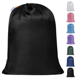 lot 2475 image: Polecasa Extra Heavy Duty Large Laundry Bag with Sturdy Handles and Drawstring Closure, 28 x 36 inches Durable Storage Bags for Basket, Hamper, College, Dorm, Travel, Black