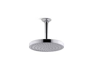 lot 2483 image: KOHLER 76464-Y-CP Awaken 8 Inch Single-Function Rain SHOWERHEAD, 8 Fixed Round Rainfall SHOWERHEAD, 2.5 GPM, Polished Chrome