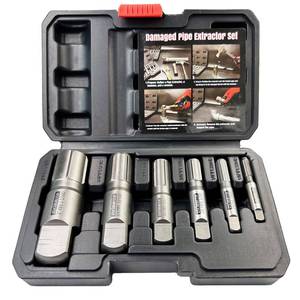 lot 2486 image: Pipe Extractor Set, 6-Piece Heavy Duty Steel Broken Pipe Extractors for Removing Damaged Threaded Pipes & Fittings from 18 to 1, with Durable Storage Case, Ideal Tools for Plumbers Mechanics DIY factory sealed