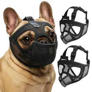 lot 2496 image: RoootTaiiilWaaag 2 Pcs Short Snout Dog Muzzle for French Bulldog Muzzle Soft Mesh for English Bulldog Shih Tzu Pug Small Dogs Design Prevent Biting Eating and Barking Easy to Drink Groom and FeedS