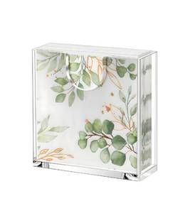 lot 4211 image: Clear Acrylic Napkin Holder for Table, Elegant Non-Slip Guest Towel Tray for Bathroom, Waterproof Vertical Tissue Dispenser for Kitchen, Dining, Bar, Office or Restaurant Square with rounded corners