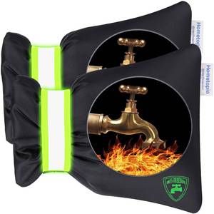 lot 4212 image: 2Pack Outdoor Faucet Covers for Winter - Pro 6.7 W x 8.3 H Outdoor Water Faucet Cover Socks for Winter Freeze Protection Pipe Insulation Reusable Waterproof Insulated Spigot backflow Cover,Black