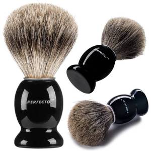 lot 4218 image: Perfecto 100% Pure Badger Shaving Brush-Black Handle- Engineered for The Best Shave of Your Life. for, Safety Razor, Double Edge Razor, Straight Razor or Shaving Razor, Its The Best Badger Brush.