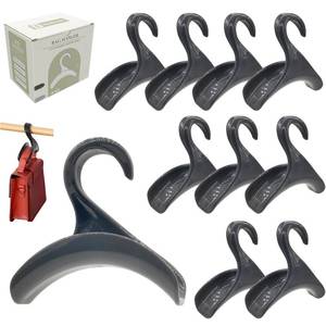 lot 4229 image: SEEBRIDER Purse Hanger Closet, Purse Holder for Closet Grey Backpack Hanger Hook for Organizer Storage Purses Tote Bag Backpacks Handbags(10 Pack)