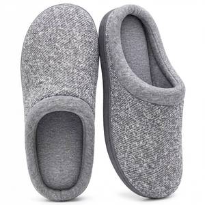 lot 4237 image: HomeTop Womens Knit Memory Foam Slippers Warm Soft House Shoes with Anti-slip Sole (Small  5-6 B(M) US, Light Gray)