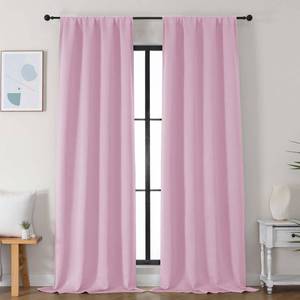 lot 4244 image: Simplebrand Ava Pink Blackout Curtains for Bedroom 96 Inches Long 2 Panels, Solid Thermal Insulated, Energy Saving Nursery Window Treatment Curtains Blackout Drapes, W40 x L96 Inch, Pink