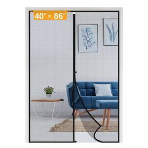 lot 4250 image: Yotache Magnetic Screen Door Fits Door Size 40 x 86, Screen Size 42 x 87 Door Screen Magnet for Walk Through Sliding Door Black