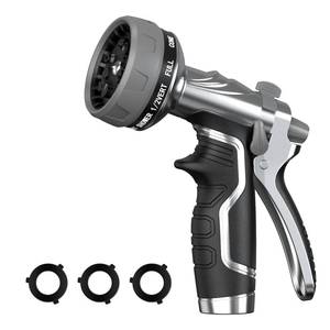 lot 4251 image: Garden Hose Nozzle, Heavy Duty Metal Water Hose Nozzle with 8 Adjustable Spray Patterns, High Pressure Hand Sprayer with Flow Control for for Garden Watering, Car & Pet Washing