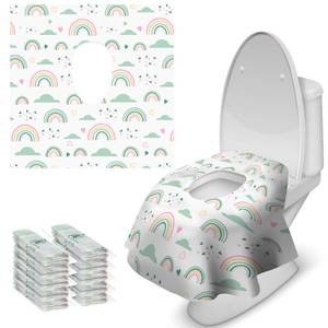 lot 4254 image: Blissful Diary 20 Pcs Toilet Seat Covers Disposable for Toddlers & Adults, Extra Large Waterproof, Portable Package for Travel, Kids Potty Training