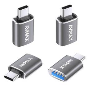 lot 4260 image: AVMAX USB C to USB Adapter 4 Pack,USBC Male to USB 3.0 Female OTG Adapter,Type C Male to A Female 3.0 OTG Adapter for Apple iPhone 16 15,Flash Thumb Drive,Mac,iPad,Samsung Galaxy