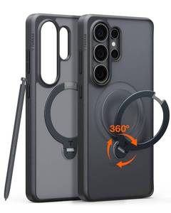lot 4266 image: TORRAS Q3 Spin for Samsung Galaxy S26 Ultra Case with 360 Magnetic Stand, Compatible with Magsafe, 4X Military-Grade Shockproof S26 Ultra Phone Case with Kickstand, Translucent Frosted Black