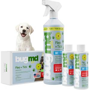 lot 4271 image: BugMD Flea and Tick Concentrate (3.7 oz, 2 Pack) �� Essential Oil Formula for Dogs, Controls Fleas, Ticks & Mites, Safe for Pet Beds, Kennels & Home Use