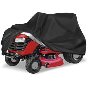 lot 4278 image: KISEER Outdoors Lawn Mower Cover Waterproof Heavy Duty 210D Polyester Oxford UV Protection Lawn Tractor Cover Fits Decks Up to 54 with Drawstring and Storage Bag