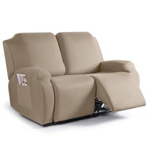 lot 4282 image: TAOCOCO Recliner Loveseat Slipcover, 2 Pieces Polyester Fabric Stretch Sofa Covers for 2 Seat Reclining Couch, Soft Washable Furniture Protector with Pockets (2 Seat, Taupe)