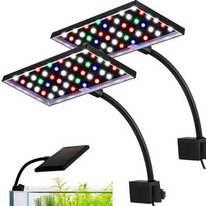 lot 4302 image: Rossesay 2 Pack Fish Tank Light Clip on LED Aquarium Light 12w 42 LEDs Assemble Aquarium Lamp with White Blue Red Green, 7-14 Inch for 7-22 Inch Planted Tank
