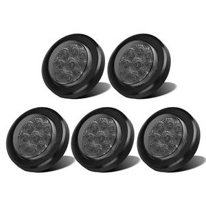lot 4303 image: Partsam 5Pcs 2 Inch Round Led Marker Lights 9 Red Diodes Smoked w Reflectors Truck Trailer Rv Flush Mount Waterproof 12V 2 Round Red Led Marker Lights Kits with Grommets and Pigtails