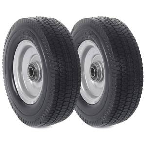 lot 4308 image: AR-PRO (2-Pack) 8-Inch Solid Wheel Replacement - 2.50-4 Flat Free Tire and Wheel with 58 extra 34 Bearings and 2.2 Offset Hub - Compatible with Hand Truck, Generator, Gorilla Carts