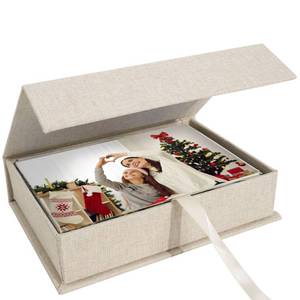 lot 4315 image: Hiwhy Photo Storage Box 4x6, Linen Photo Box, Memory Box Perfect to Store Your Photo, Pictures, Certificates, Scrapbooking Supplies, Keepsakes and Jewelry Beige