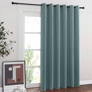 lot 4321 image: NICETOWN Blackout Curtain for Sliding Door, Patio Door Curtains, Grommet Thermal Insulated Room Divider Curtain Drape for Living RoomBedroom (Greyish Blue, W80 x L84, 1 Panel)