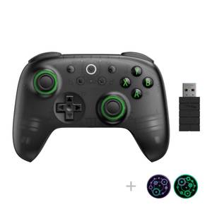 lot 4326 image: 8Bitdo Ultimate 2C Hall Effect Joysticks and Hall Triggers Wireless Controller for Windows PC and Android, with Remappable L4R4 Bumpers, Turbo function & Rumble vibration (Transparent Black)