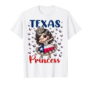 lot 4327 image: Texas Princess Dab Dance Texas Flag for Girls Toddlers Kids T-Shirt