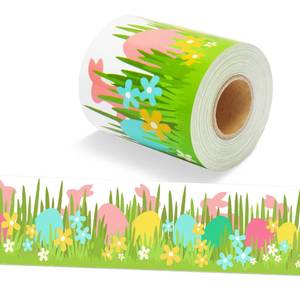 lot 4341 image: Wonmon 36 Feet Spring Bulletin Board Border Roll, Colorful Spring Flower Bulletin Border Floral Borders Trims for Springtime Easter Home Office Window Classroom Bulletin Board Party Decor