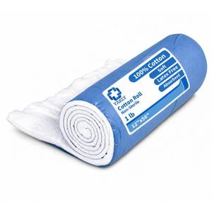 lot 4348 image: Vakly 100% Cotton Roll 1 lb �� Large Non-Sterile Soft & Absorbent 12 x 56 Cotton for Wound Care, Casting, Beauty & Crafts �� Easy to Tear Roll