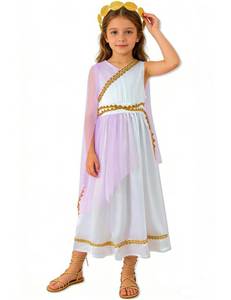 lot 6317 image: MOMMYS NEW MAN Little Girls Greek Goddess Dress with Roman Crown Leaf Wreat (4-5 Years,Purple)