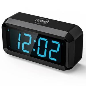 lot 6343 image: SUPLEDCK Alarm Clock,Digital Alarm Clock for Bedrooms,Battery Operated Clock,Adjustable 3 Brightness,1.2 inch LED Time Display, 1224Hr, Cordless,Snooze (Black-Blue led)