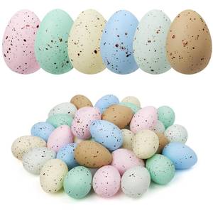 lot 6346 image: KJX 36 Pcs Plastic Speckled Easter Eggs, 2.4in 6 Colors Faux Pastel Speckled Eggs Bowl Vase Filler, Decorative Easter Eggs for Home Tables Centerpieces DIY Craft Spring Decor (Colorful)