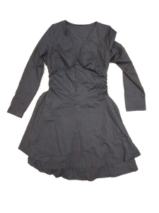 lot 6347 image: Womens Charcoal Gray Long Sleeve Wrap Dress size M