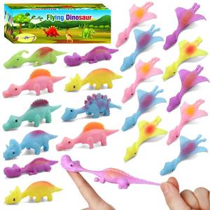 lot 6357 image: A20 Pcs Slingshot Dinosaur Finger Toys, Flying Dinosaur Party Favors for Kids, Sticky Rubber Dino Fidget Toys, Funny Gag Gifts Treasure Box Classroom Prizes for Boys Girls